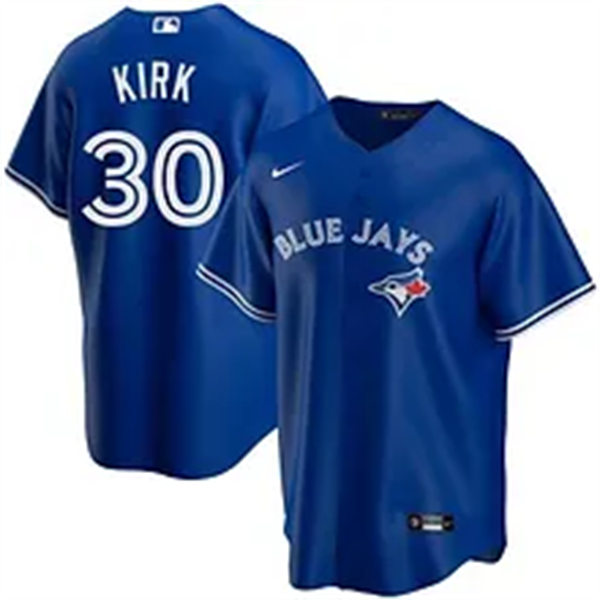 Mens Toronto Blue Jays #30 Alejandro Kirk Royal Alternate CoolBase Player Jersey